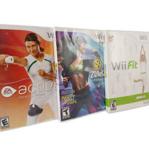 Nintendo Wii Fitness Games Bundle Active Zumba Fitness 2 Wii Fit Tested Lot of 3
